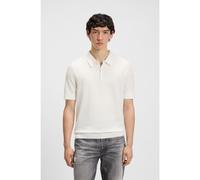 HUGO Knit polo with covered placket - Style San Peter-CV, 50536672 White XL