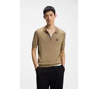 HUGO Knit polo with zipped neck - Style Sayfong-5, 50564234 Beige M