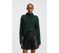 HUGO Knitted sweater with ribbed structure - Style Safineyny, 50550210 Dark Green XS