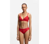 HUGO Lace triangle bra with logo waistband - Style SARTORIAL TRIANGLE, 50557213 Red L