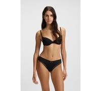 HUGO Lace-trim bra in stretch microfibre - Style T-SHIRT BRA UNIQUE, 50545719 Black 34B