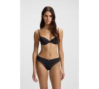 HUGO Lace-trim thong in stretch microfibre - Style THONG UNIQUE, 50545732 Black M