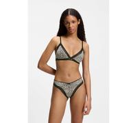 HUGO Lace-trim thong in stretch microfibre - Style THONG UNIQUE, 50545732 Patterned M