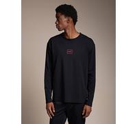 Hugo Laze Cotton Rich Logo Loungewear Top Black