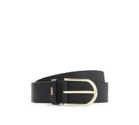 Leather Belt with Gold Details and Logo - female - Hugo - Belts - Black - 85 CM - Accessories 85 CM