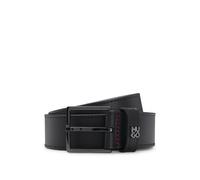 HUGO Leather belt with stacked-logo keeper trim - Style Giove-HU-GO-StG_Sz35, 50537026 Dark Blue 38