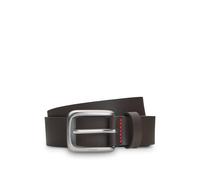 HUGO Leather business belt with logo-engraved buckle - Style GO-Belt_Sz30, 50572842 Dark Brown 42