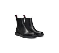 HUGO Leather Chelsea boots with stacked logo - Style Lenner_cheb_pllt, 50548489 Black 9