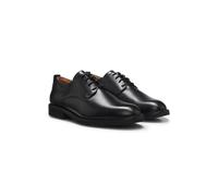 HUGO Leather Derby shoes with brogue details - Style Ginsby_derb_plltbr, 50569007 Black 8.5