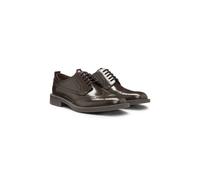 HUGO Leather Derby shoes with brogue details - Style Lysander_derb_bobr, 50548655 Dark Brown 6