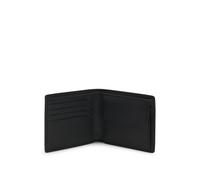 HUGO Leather folding wallet with micro grain - Style Subway_4 cc coin, 50470760 Black pcs.
