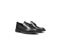HUGO Leather loafers with brogue details - Style Lysander_loaf_bobr, 50548636 Black 11