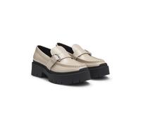 HUGO Leather loafers with buckled strap - Style Kris_NewLoafer_BROM, 50548196 Light Beige 3