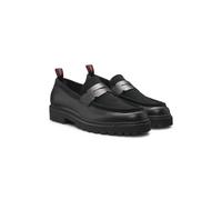 HUGO Leather loafers with lug sole - Style Draven_loaf_plltsd, 50557695 Black 10