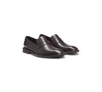 HUGO Leather loafers with penny trim - Style Gryff_loaf_ltpl, 50548435 Dark Brown 6