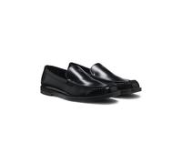 HUGO Leather moccasins with stacked logo - Style Liora_Loafer_alt, 50574071 Black 4