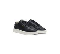 HUGO Leather trainers with gold-tone logo - Style Neston_tenn_allt, 50568987 Black 6