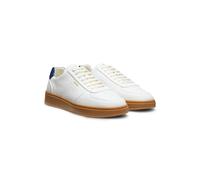 HUGO Leather trainers with gold-tone logo - Style Neston_tenn_allt, 50568987 White 8