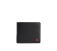 HUGO Leather wallet with red stacked logo and coin pocket - Style Tibby_N_4cc coin, 50546136 Black pcs.