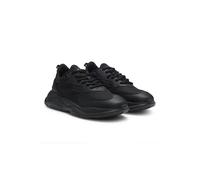 HUGO Logo-counter trainers with canvas-effect fabric - Style Leon_Runn_cvpu_N, 50536960 Black 9