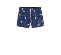 HUGO Logo-Print Swim Shorts with Drawcord