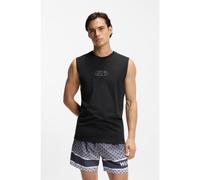 HUGO Logo-print tank top in cotton jersey - Style RAY BEACH_TANK_LOOSE, 50555581 Black