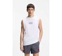 HUGO Logo-print tank top in cotton jersey - Style RAY BEACH_TANK_LOOSE, 50555581 White
