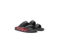 HUGO Logo sandals with double touch-closure straps - Style Evander_Sand_lg, 50542042 Black 8