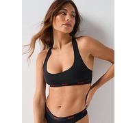 HUGO Logo Unlined Bralette, Black, Size L, Women Black