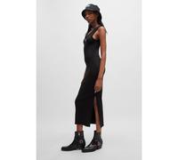 HUGO Long-length dress in stretch jersey with stacked logo - Style Nalimera, 50514521 Black XL