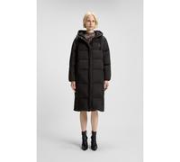 HUGO Long-length hooded down jacket with stacked-logo print - Style Fini-3, 50546355 Black XL