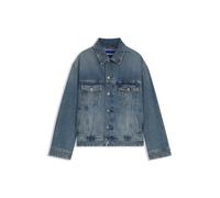 HUGO Loose-fit jacket in blue stonewashed denim - Style Kirkby, 50547150 Blue M