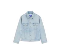 HUGO Mens Kirkby Loose-fit jacket in vintage-blue denim