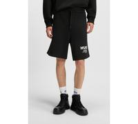 HUGO Loose-fit shorts in cotton terry with logo print - Style Nomario, 50510728 Black M