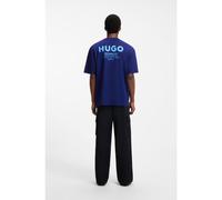 HUGO Loose-fit T-shirt in cotton with rear logo artwork - Style Nalono, 50509776 Dark Blue M