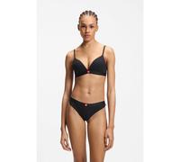HUGO Low-rise ribbed thong with heart logo - Style HUGO HEART THONG, 50566784 Black M