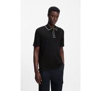 HUGO Luxury-cotton polo shirt with contrast trims - Style Dalumo, 50553045 Black XXL