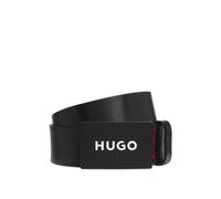 HUGO Matte leather belt with branded plaque buckle - Style Gilao-Z_Sz35, 50536879 Black 36