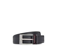 HUGO Italian-made belt in smooth leather with logo buckle - Style BARNEY, 50125066 Black 42