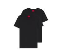 HUGO Two-pack of slim-fit T-shirts in stretch cotton - Style HUGO-Round, 50325440 Black L
