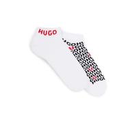 HUGO Mens 2P AS STACKED CC Two-pack of cotton-blend ankle socks with logos