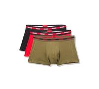 HUGO Men's 3 Pack Bold Logo Cotton Stretch Trunks, Deep Olive / Scooter Red / Solid Black, XXL