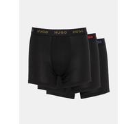 HUGO Mens 3 Pack Boxer Briefs With Logo Waistbands - Black 006