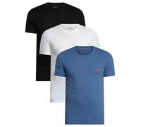 HUGO Men's 3 Pack Crew Lounge T-Shirts, Black/White/Blue, S