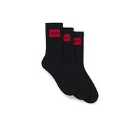 Hugo Men's 3 Pack Rib Label CC Socks Black HUGO Black One Size