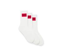 Hugo Men's 3 Pack Rib Label CC Socks White HUGO White One Size