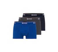 HUGO Men's 3-Pack Stretch Cotton Regular Fit Trunks, Navy/Charcoal/Blue, XL (Pack of 3)