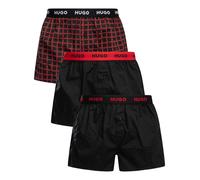 HUGO Men's 3 Pack Woven Trunks, Black