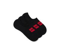 HUGO Mens 3P LC LABEL CC Three-pack of invisible socks with red logo labels