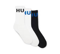 HUGO Mens 3P QS ICONIC CC Three-pack of ribbed short socks with logos